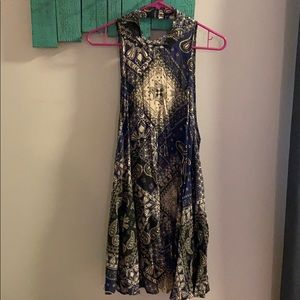 Navy and cream open back dress from Free People